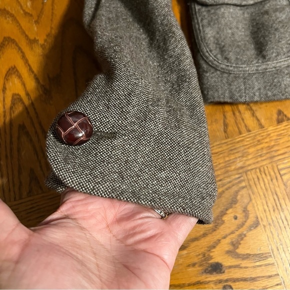 Banana Republic Women's Wool Blend Cropped Blazer in Brown Tweed Sz 4 Outlander - Picture 9 of 16